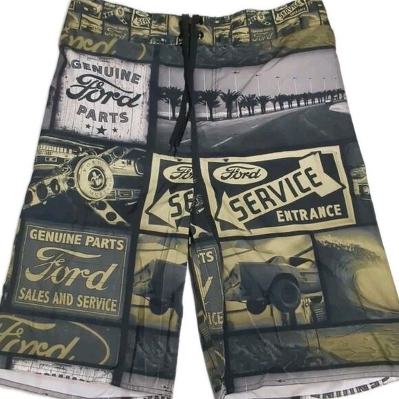 Ford Board Shorts Men XX-Large Swim Trunk Swimwear Vintage Logo Drawstrings XXL - Picture 2 of 7